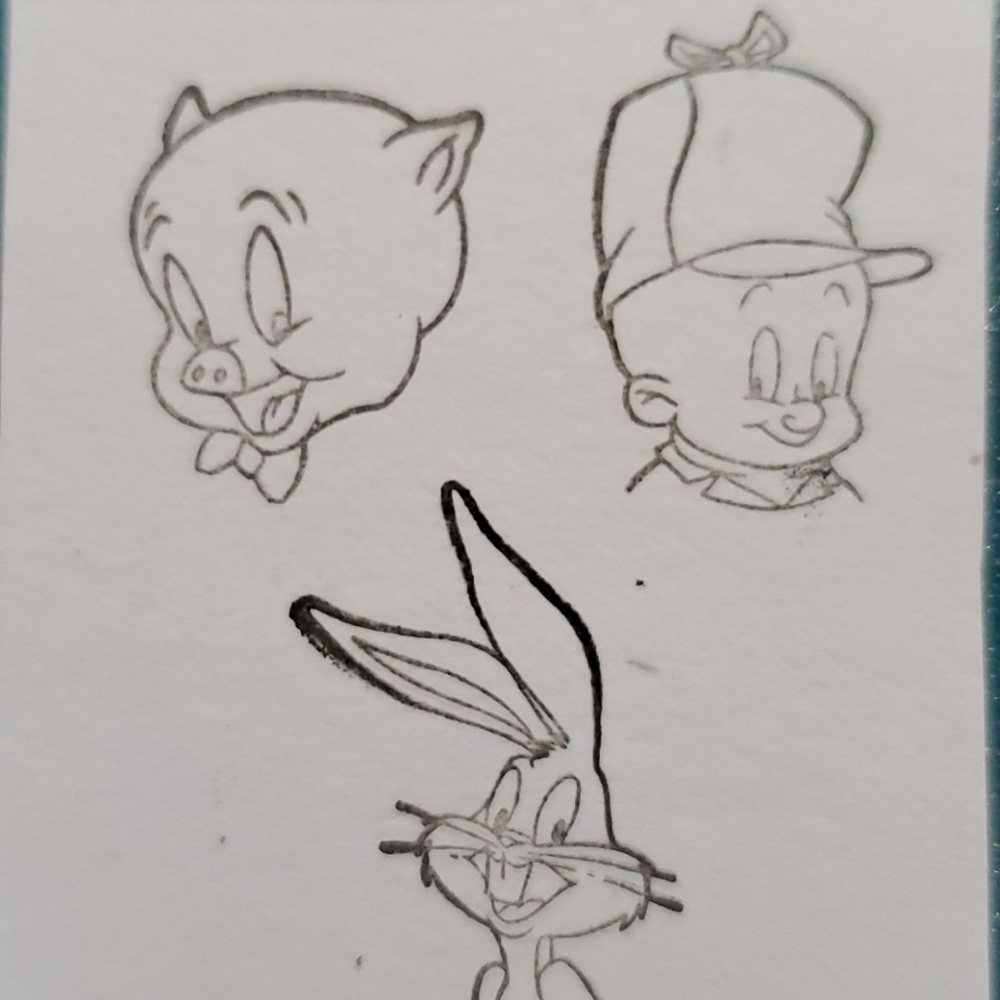 Lot of 3 Warner Bros. Cartoons Porky Pig Elmer Fudd Bugs Bunny rubber stamps